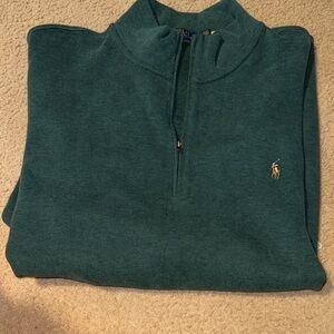 Polo by Ralph Lauren Men's Teal Zip-Up Sweater